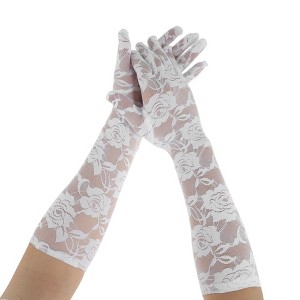 Unique Bargains Women's Rose Long Sunblock Mittens 1 Pair - 1 of 4