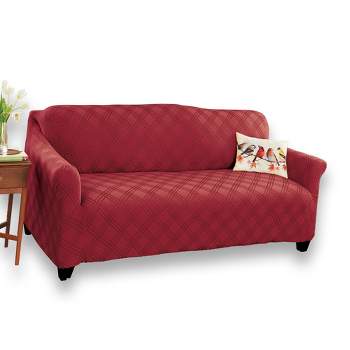 Collections Etc Double Diamond Form Fit Stretch Furniture Slipcover