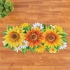 Collections Etc Beautiful Sunflower Trio Shaped Skid-Resistant Mat Large Yellow - 2 of 3
