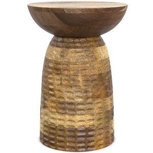 Willis Wooden Accent Table Natural - WyndenHall: Mid-Century Modern, Mango Wood, Scratch-Resistant - 1 of 4