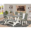 6-Piece Natural Oak Finish Solid Wood Top Dining table Set with - 2 of 4
