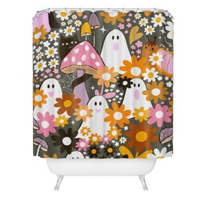 Deny Designs Dominique Vari Words Whimsy Halloween Retro Cats Ghosts Shower Curtain - 1 of 4