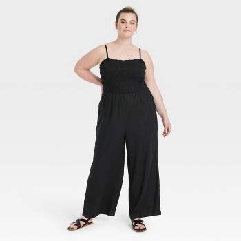 Women's Smocked Linen Maxi Jumpsuit - Universal Thread™