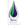 HomeRoots 11" Clear Blue and Green Murano Glass Modern Abstract Tabletop Sculpture - 3 of 4