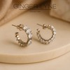 Marquise Hoop Earrings for Women CZ Gold over Silver Stainless Steel Ginger Lyne Collection - 2 of 4