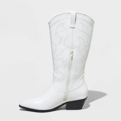 Женские сапоги Wild Fable Womens из искусственной кожи с застежкой-молнией и петлями до середины икры в западном стиле