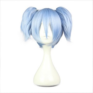 Unique Bargains Women's Wigs 12" Sky Blue with Wig Cap Short Hair Ponytail - 1 of 4