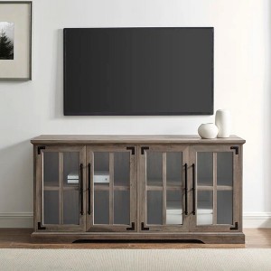 GDFstudio Grant Modern 58" Wood Glass-Door Rectangle TV Stand - 1 of 4