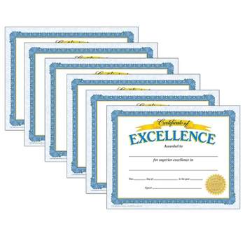 Trend Enterprises TREND Certificate of Excellence Classic Certificates 30 Per Pack 6 Packs