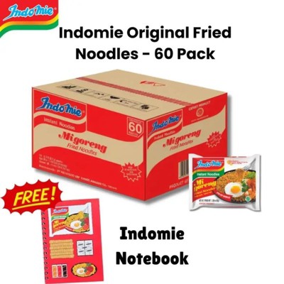 Indomie Fried Noodles 60 Packs (FREE NOTEBOOK)