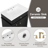 Lyngins 30" Freestanding Bathroom Vanity with Sink, Acacia Wood Bathroom Storage Cabinet with Soft-Closing Door, 1 Tip-Out + 3 Drawers, Gold Knobs - 3 of 4