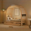 Twin Size Bed Frame with Arched Roof and 2 Drawers, Platform Bed Frame with Headboard, Twin Daybed, Wood Slats Support, No Box Spring Required - 3 of 4