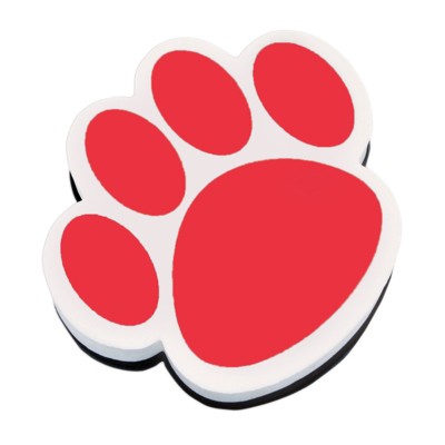 Ashley Productions Magnetic Whiteboard Eraser, Red Paw (Pack of 6)