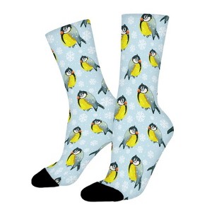 Bullfinch Birds Women Printed Crew Socks Funny Funky Socks Soft Polyester Novelty Gifts for Artists Men - 1 of 1