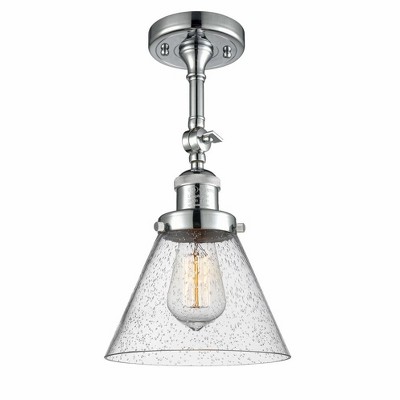 Cone - 1 Light Semi-Flush Mount In Industrial Style-14.5 Inches Tall and 7.75 Inches Wide