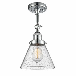 Cone - 1 Light Semi-Flush Mount In Industrial Style-14.5 Inches Tall and 7.75 Inches Wide - 1 of 1