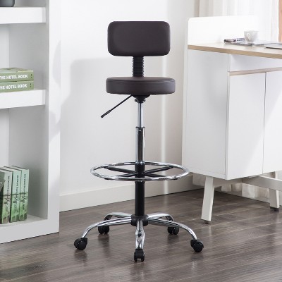 Home Imports Emporium Adjustable Height Drafting Chair,  Rolling Wheels, Adjustable Height, Backrest, Office Stool