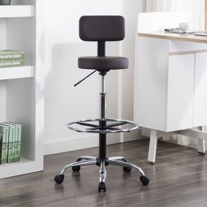 Home Imports Emporium Adjustable Height Drafting Chair,  Rolling Wheels, Adjustable Height, Backrest, Office Stool - 1 of 4