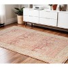 Salmon And Tan Floral Area Rug - 2 of 4