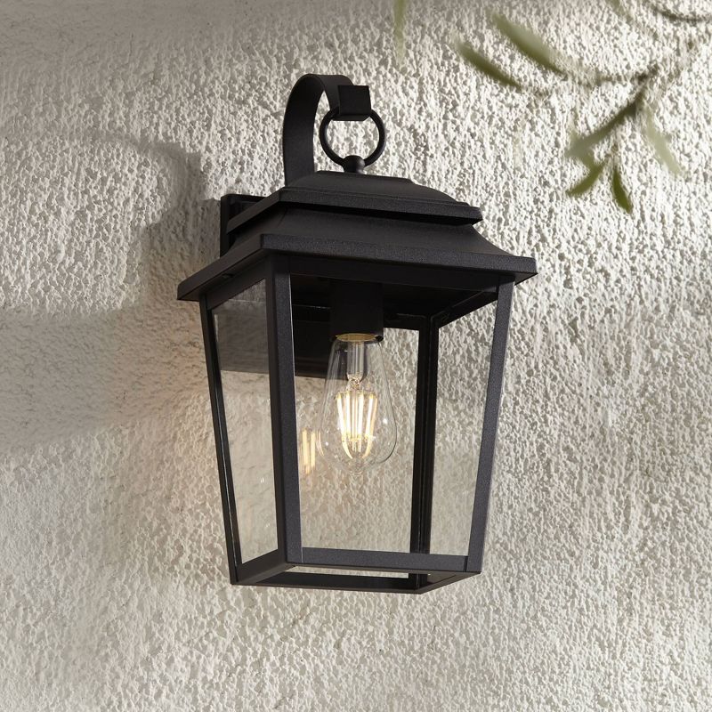 John Timberland Bellis Verde Rustic Outdoor Wall Light Fixture Texturized Black 15 1/4" Clear Glass for Post Exterior Barn Deck House Porch Yard Home, 2 of 9