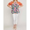 Women's Mixed Print & Lace Blouse - Plus - entro XL - 4 of 4