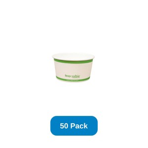 Responsible Products 12 oz Hot & Cold Paper Food Container PLA Lined Compostable - Pack of 50 - 1 of 3