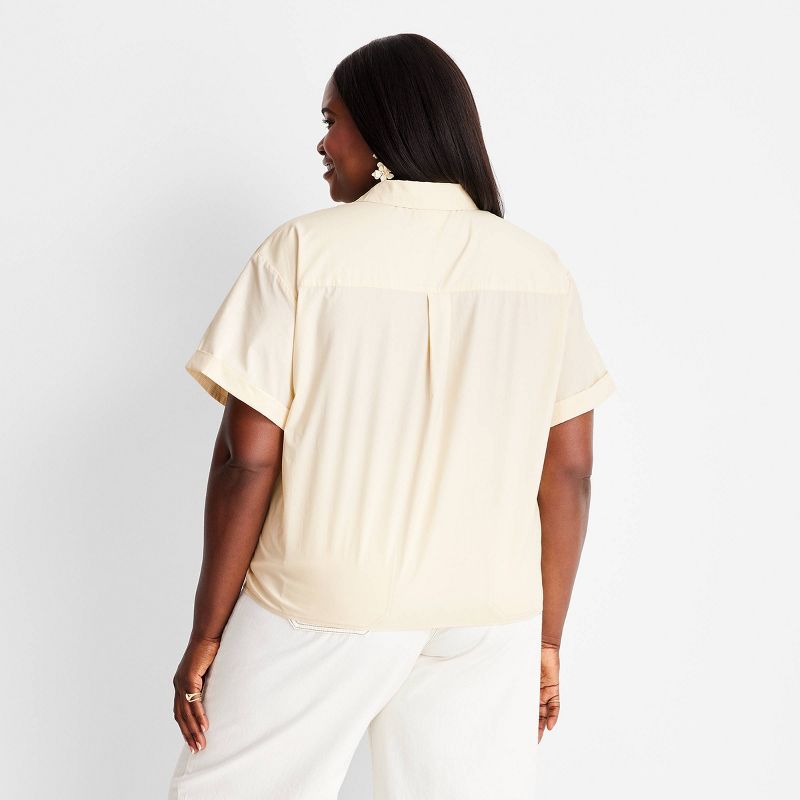 Women's Short Sleeve Eyelet Resort Button-Down Shirt - Future Collective™ with Jenny K. Lopez, 2 of 7