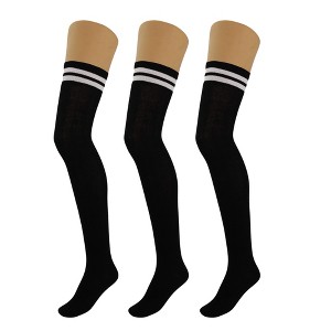 3 Pairs Over-the-Knee Thigh-High Socks for Women – Warm Boot Stockings, Soft & Stretchy Knit, US Size 5-10 - 1 of 4