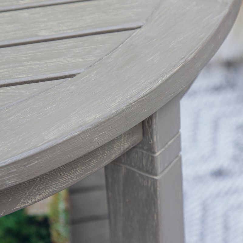 Cambridge Casual Richmond Teak Weathered Outdoor Side Table with Self Gray, 3 of 10