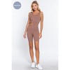 Slickblue Seamless Cut-Out Romper with Double Scoop Neck and Circle Fastener - Sage Green/Mauve/Toffee/White, S/M-M/L - 3 of 4