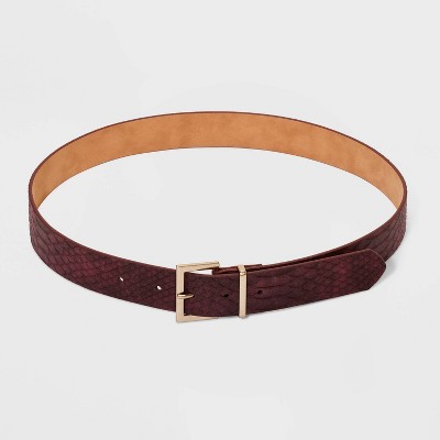 Burgundy Suede Leather Belt Strap For Louis Vuitton Buckles Womens Mens Belt