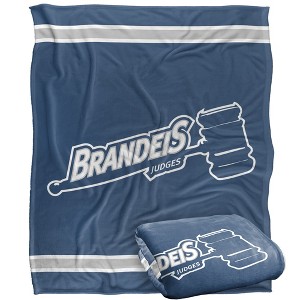 Brandeis University Primary Logo Stripes Silky 50x60 Blanket, 1 Sided - 1 of 4