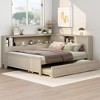 TIRAMISUBEST Full Size Wood Daybed with Storage Shelves and Trundle - 3 of 4