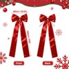 Elegant Satin Christmas Tree Topper Bow - Classic Red/Gold, 23.6×74.8in, Built-in Wire for Easy Shaping(1PCS) - 2 of 4