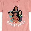 Girls' - Disney Princess - Moana Jasmine Pocahontas Mulan Royally Fierce Fitted Short Sleeve Graphic T-Shirt - 2 of 4
