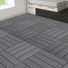 Chic Crate 9Pcs 12" Wood-Plastic Composite Interlocking Deck Tiles - Gray Waterproof All Weather - 2 of 4
