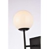 Elegant Lighting Neri 2 lights black and white glass wall sconce - 4 of 4