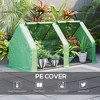 NicBex 6' x 3' x 3' Galvanized Raised Garden Bed with Mini PVC Greenhouse Cover Garden Sheds with Roll-Up Windows for Flowers, Fruits, Dark Green - 4 of 4