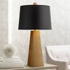 Possini Euro Design Obelisk Modern Table Lamp 26" High Gold Leaf Tapered Column Black Paper Drum Shade for Bedroom Living Room Bedside Nightstand Home - 2 of 4