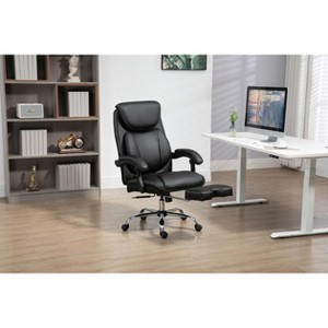 TiramisuBest Black Iron Office Chair, Waterproof Breathable PU, 360¡ã Swivel, 90¡ã - 135¡ã Adjustable, with Footrest for Back Pain - 1 of 4