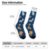 Cartton Animals Blue Women Printed Crew Socks Funny Funky Socks Soft Polyester Novelty Gifts for Artists Men - 2 of 4