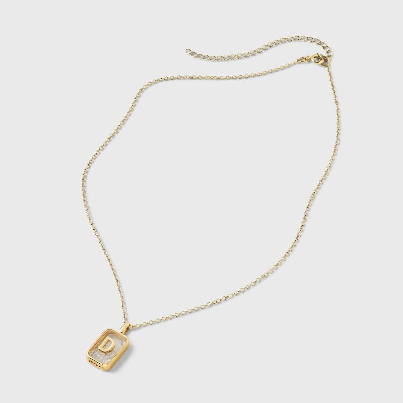 14k Gold Dipped Cubic Zirconia Pierced Initial Shaker Necklace - A New Day™ Gold, 4 of 6