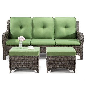 UPTIOT 73'' Polyethylene (PE) Wicker Outdoor Patio Sectional - 1 of 4