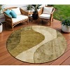 Brown Beige And Ivory Abstract Washable Indoor Outdoor Area Rug - 2 of 4