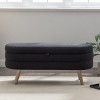 GlasFlength Ottomans and Benches Storage Ottoman Bench Upholstered Tufted Bench Bed Bench Ottomans for Room, Black, 16.93"*44.88"*18.7" - 3 of 4