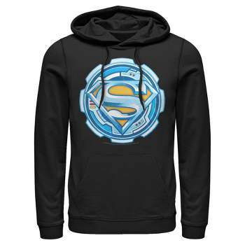 Superman Men's Glowing Shield Logo Hoodie Black