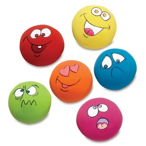 Zanies Small Latex Funny Face Dog Toys with Squeaker, 6 Pack - 1 of 4