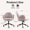TopComfy Task and Office Chairs Ergonomic Curved Backrest Armrests Boucle Fabric 360 Swivel Adjustable Height For Home Office, Gray, 15.1"*22.2"*22.8" - 3 of 4