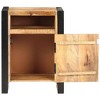 vidaXL Bedside Cabinet Natural Wood with Black Solid Mango Wood Medium - 3 of 4