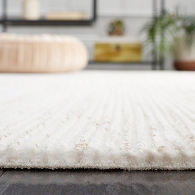 Ivory and Beige Synthetic Cotton Runner Rug, 2'2" x 8'